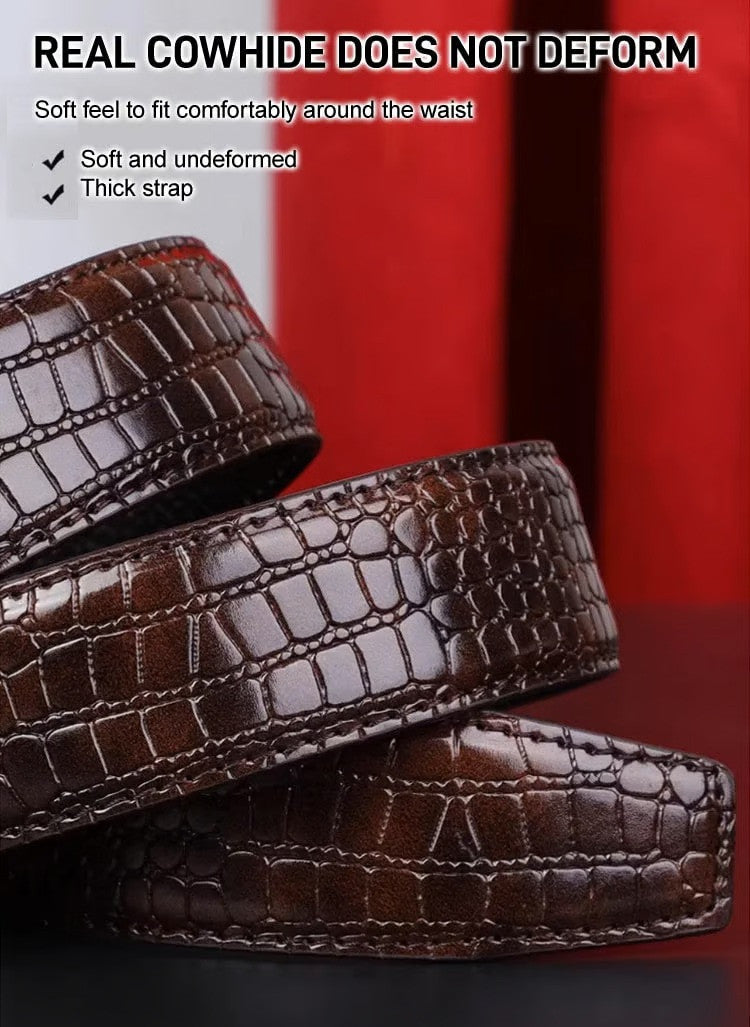 Men's Leather Automatic Buckle Belt _BUY 1 GET 1 FREE (Black & Brown) @ Just Rs.599/-
