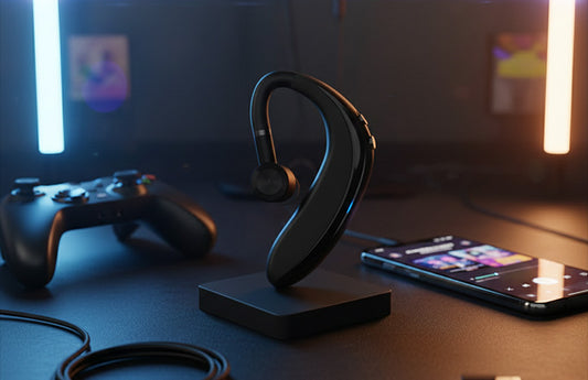 Mono Bluetooth Headset – Wireless Single-Ear Earpiece with Mic for Calls, Hands-Free Driving, Fast Charging, Lightweight & All Smartphone Compatibility