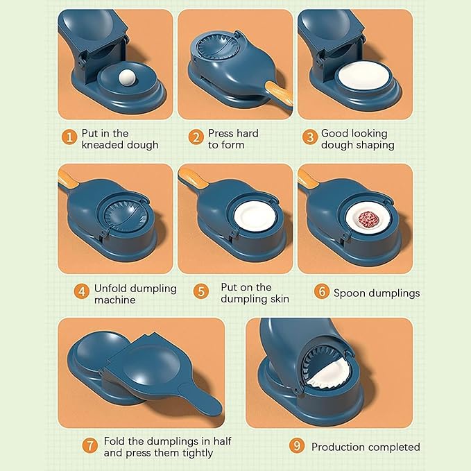 Dumpling Maker 3 in 1, Momo Maker, Gujiya Maker Machine, Momos Maker Machine, Kajjikayalu Karanji Maker- Samosa Maker - Skin Press Mould for Ghughra with Dumpling Puri Maker