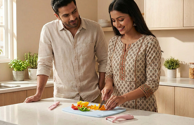 Chopping Board Set with Free Knife & Peeler