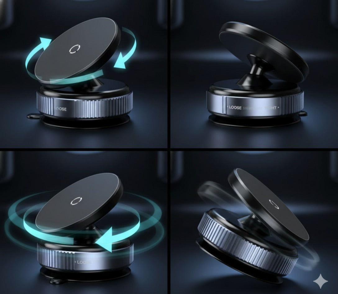 Super Soft Glace Cotton King Size 360° Vaccum Magnetic Phones Holder, Magnetic Car Phone Mount, Hands-Free Suction Cup Phones Holder for Car/Gym/Mirror/Shower, Car Mount Compatible with All Mobile