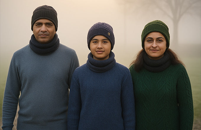 Woolen Cap with Neck Muffler Mens & Women New Monkey Cap Smooth Fur Winter Muffler