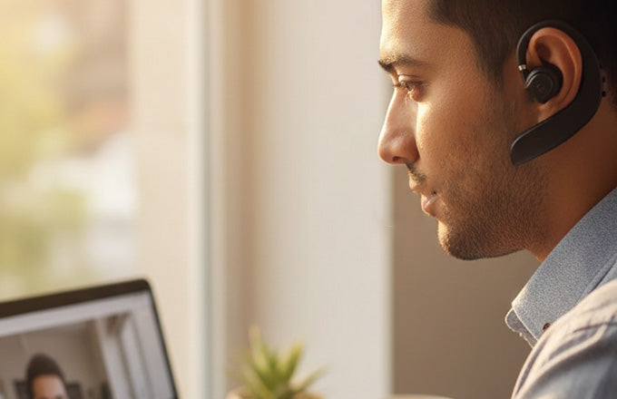 Mono Bluetooth Headset – Wireless Single-Ear Earpiece with Mic for Calls, Hands-Free Driving, Fast Charging, Lightweight & All Smartphone Compatibility